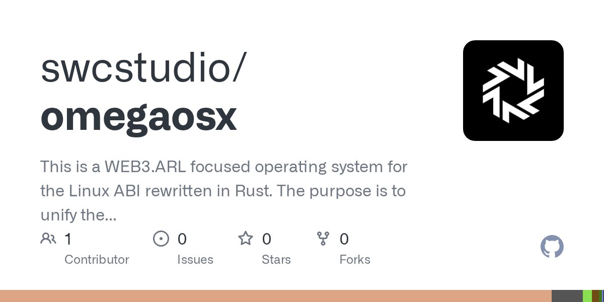 __OmegaLabs__'s tweet card. This is a WEB3.ARL focused operating system for the Linux ABI rewritten in Rust. The purpose is to unify the kernel itself and showcases the world to the framekernel - swcstudio/omegaosx