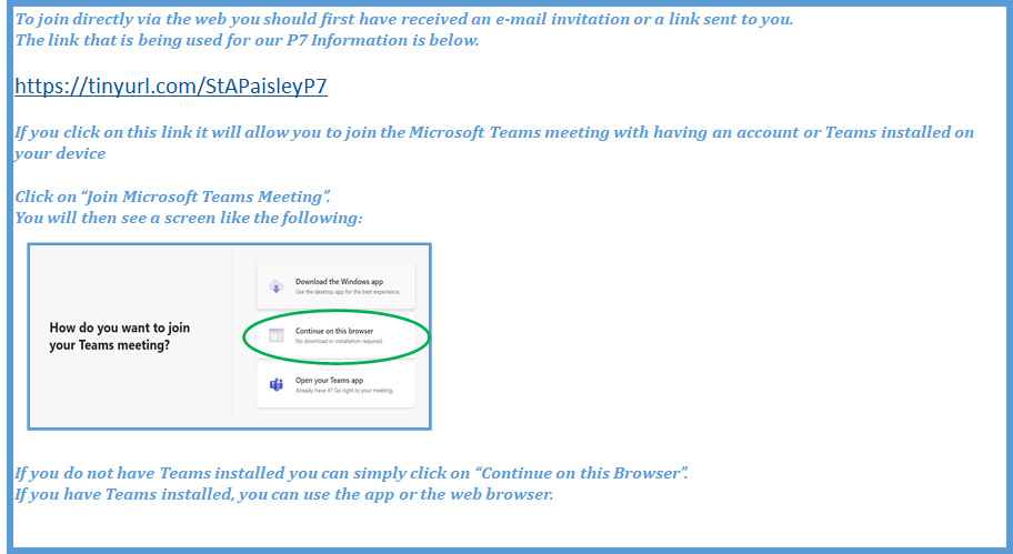 acad_p7's tweet card. Dear P7 Parent/Carer and P7 students,