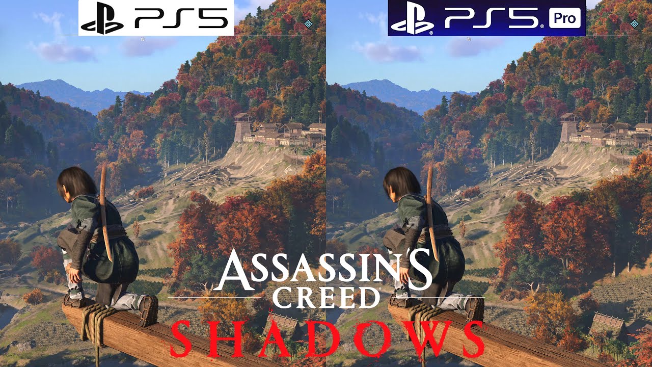 pixelanalise's tweet card. Assassin's Creed Shadows PS5 vs PS5 Pro - Graphics Comparison -...