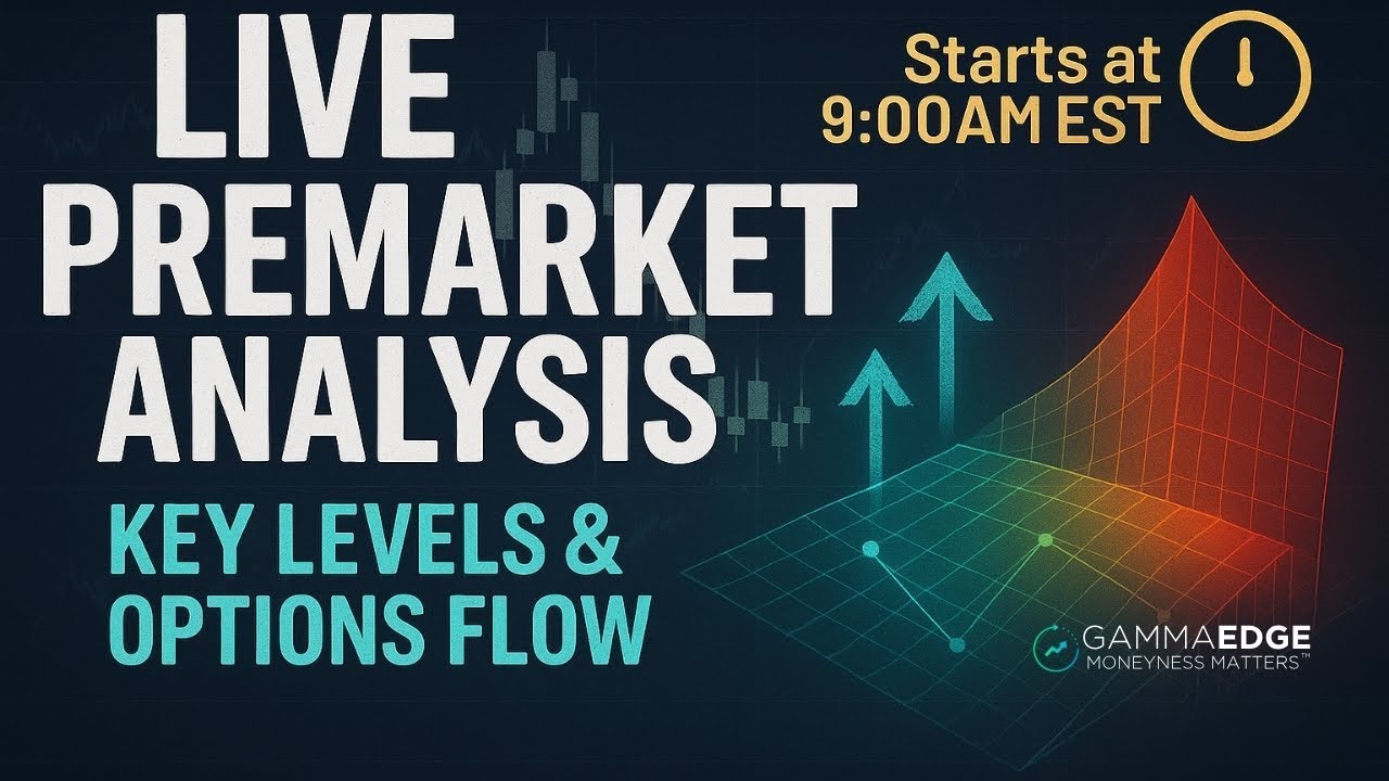 GammaEdges's tweet card. Pre Market Prep 9am EST Live!