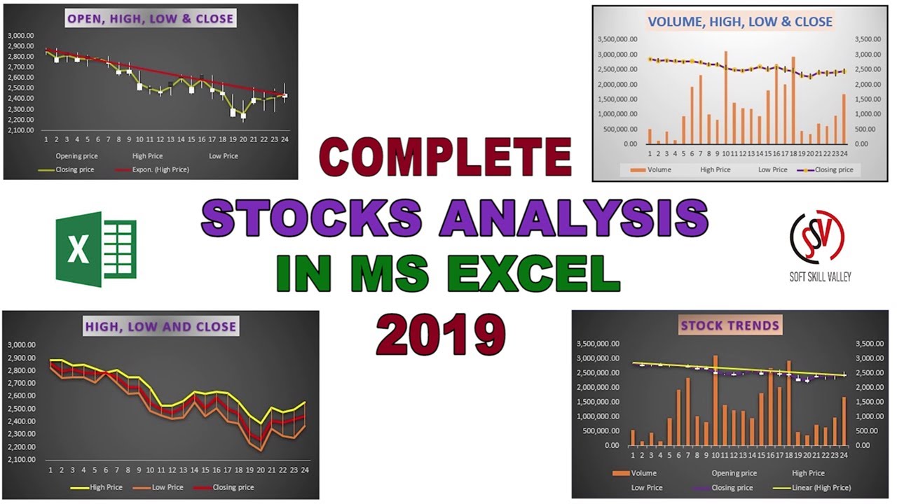 valley_soft's tweet card. Stocks Analysis in Excel 2019