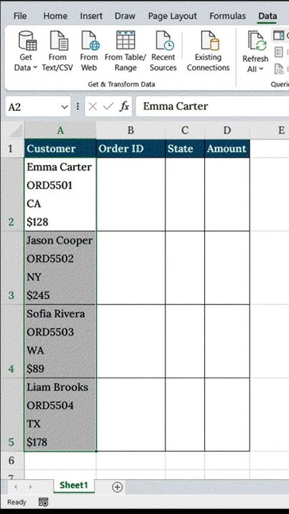 JB5453's tweet card. Clean Messy Customer Data in 5 Seconds! (Excel Ctrl + J Trick)