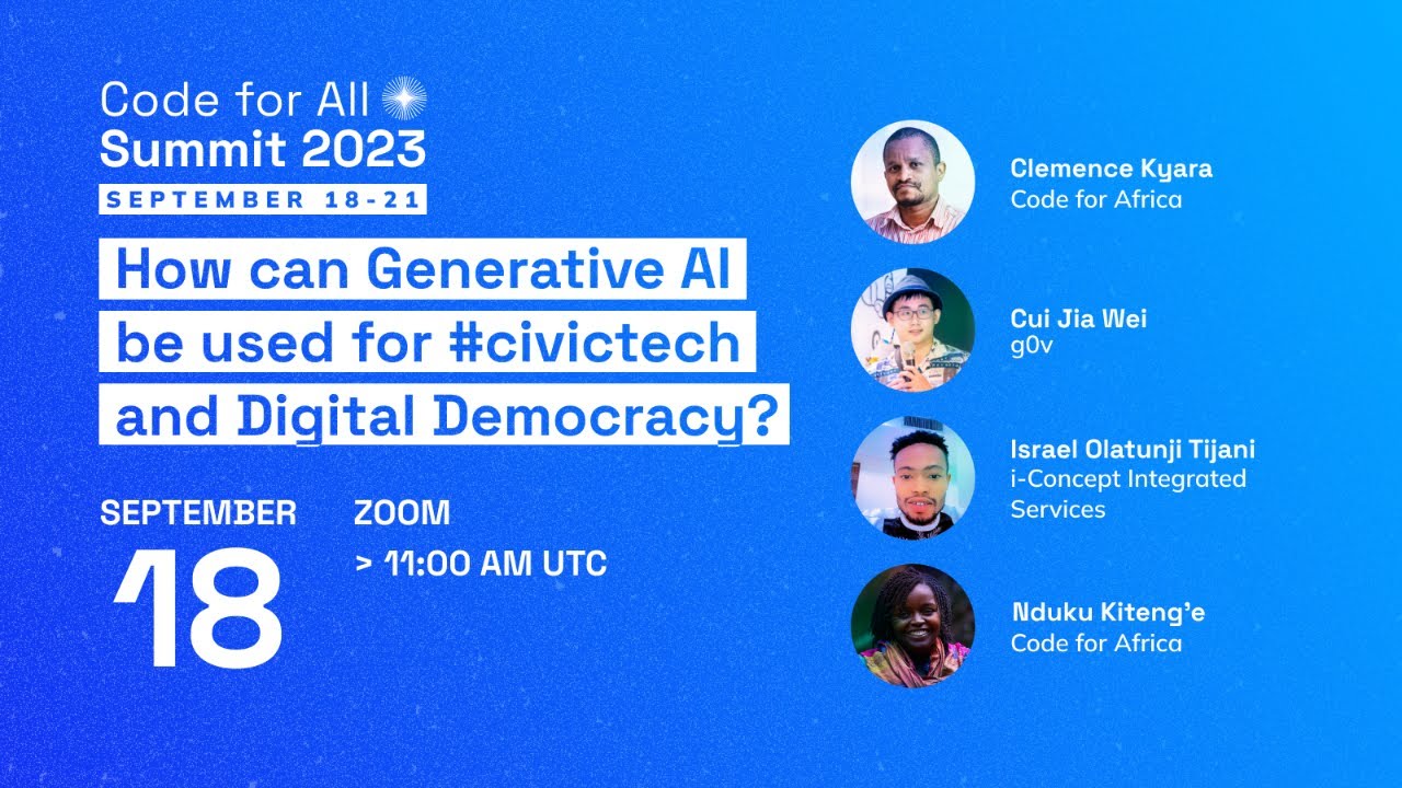 Code4Africa's tweet card. Panel | How can Generative AI be used for #CivicTech and Digital...