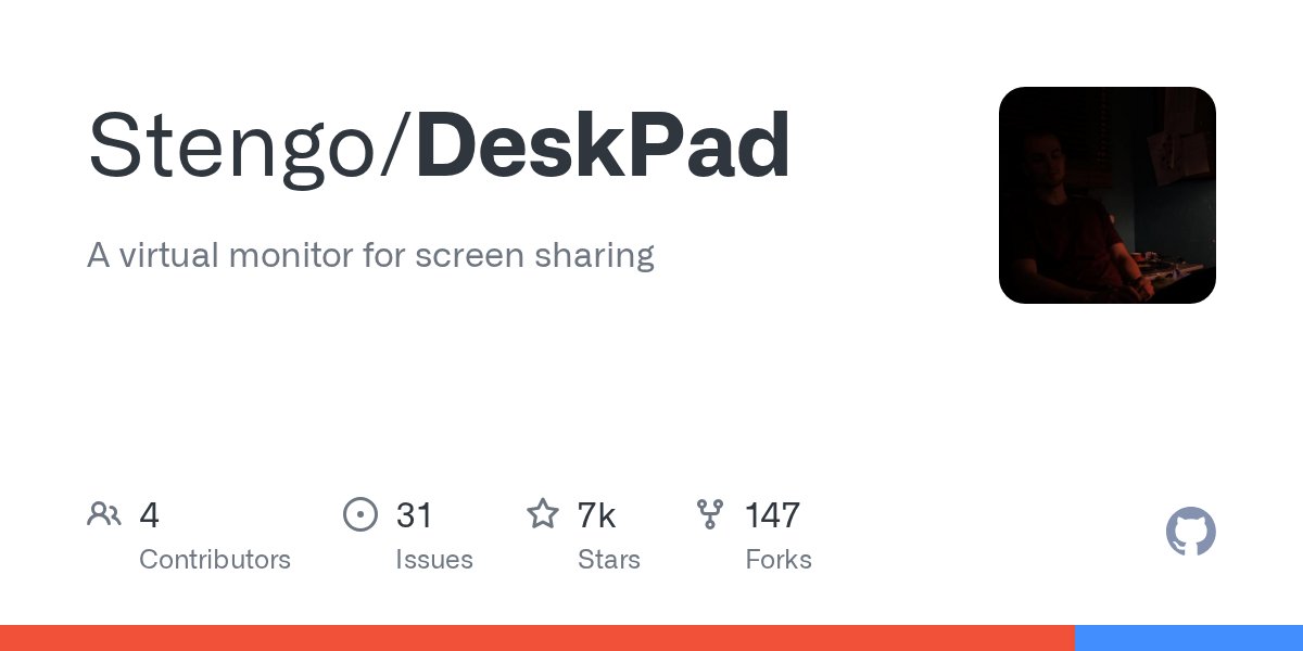 Web2Discover's tweet card. A virtual monitor for screen sharing. Contribute to Stengo/DeskPad development by creating an account on GitHub.