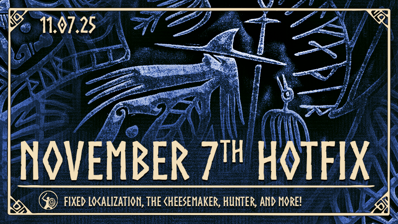 ASKAthegame's tweet card. Fixes for localization, hunter's hut, cheesemaker and more!