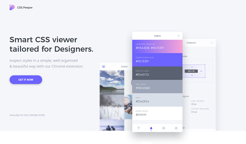 CSSPeeper's tweet card. The regular Chrome DevTools panel is crazy powerful. It lets anyone dive deep into any page to study a site's layout, CSS, and even HTTP headers if