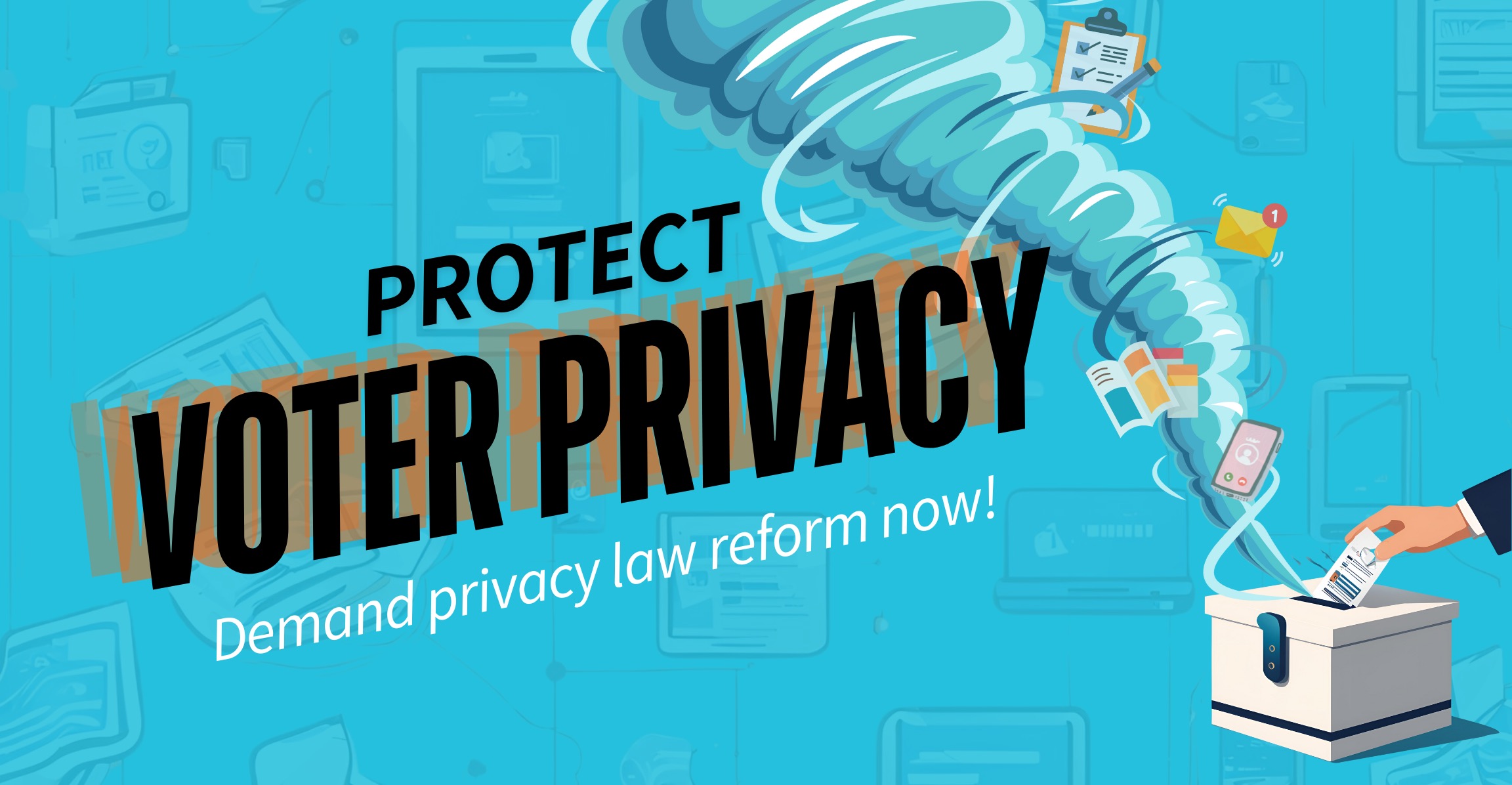 MichelLacroix16's tweet card. Protect voter privacy: End loopholes now!
