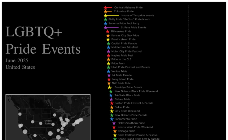 Natsumi_gt_data's tweet card. LGBTQ+ Pride Events June 2025 United States #B2VB 2025 Week11 - Build a Gantt Chart #DataPride