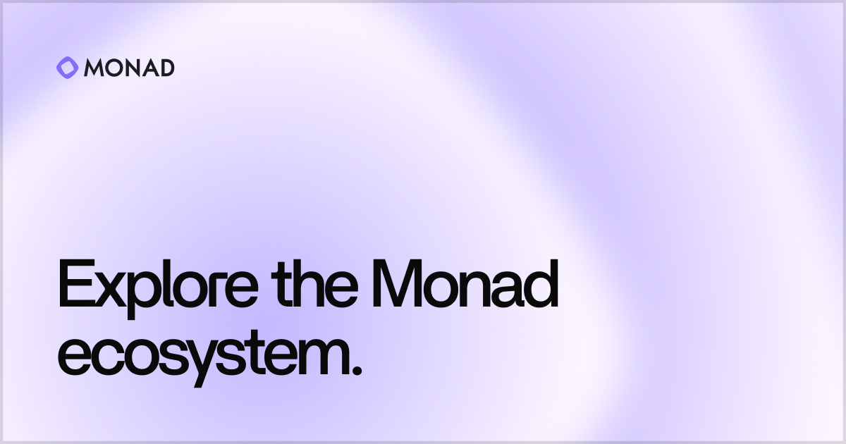 monad's tweet card. Monad is the performant EVM blockchain with 10,000 TPS, 0.8s finality, and complete EVM compatibility. Build beyond limits, explore decentralized apps, and join the next frontier of crypto—no...