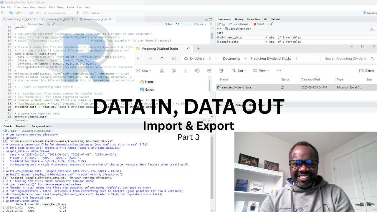 cuttell2000's tweet card.   Hey R learners! 🚀 You’ve learned R’s foundational data structures. Now, it’s time to develop a crucial practical skill: importing data into R and saving your results. This is wh…