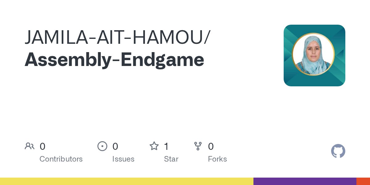 JAMILAX129629's tweet card. Contribute to JAMILA-AIT-HAMOU/Assembly-Endgame development by creating an account on GitHub.