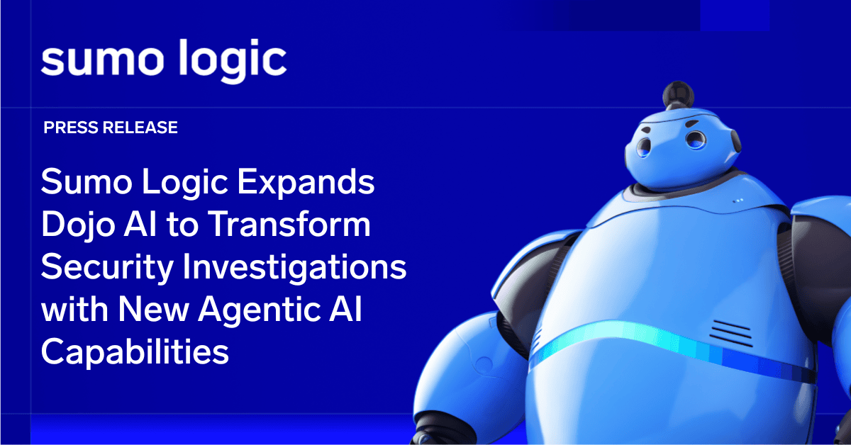 SumoLogic's tweet card. New agents accelerate investigations through external AI integrations and analyst-centric automation