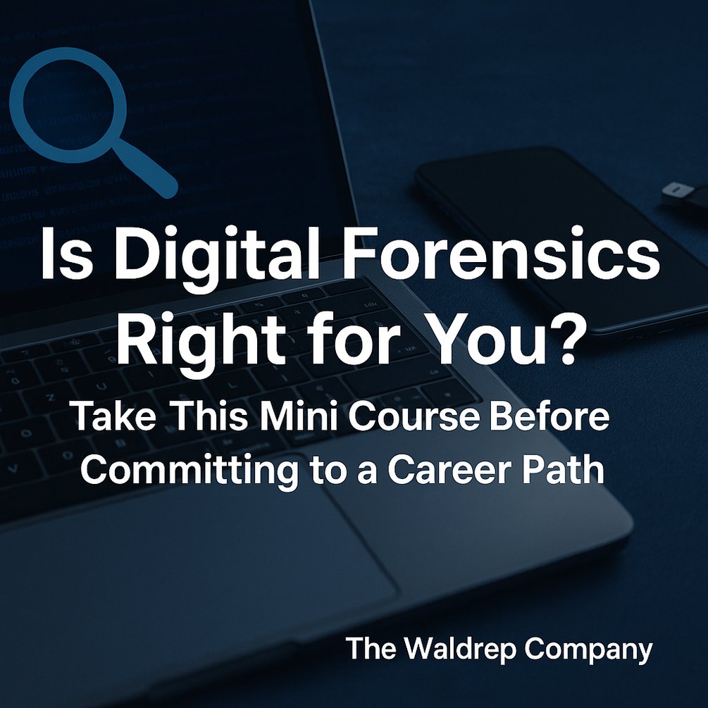 TheWaldrepCo's tweet card. A clear, beginner friendly introduction to the field of digital forensics that shows you what the work is really like, the skills you need, the tools professionals use, and the career path ahead. S...