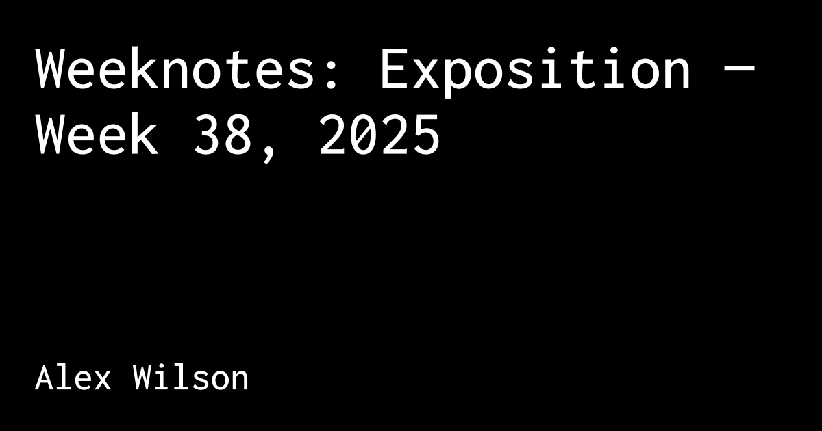 alexwilsonv1's tweet card. The two big themes of this week are: Kafka and the 2025 World Expo. Both have been prompted much thought. Kafka is a technology I’ve used…
