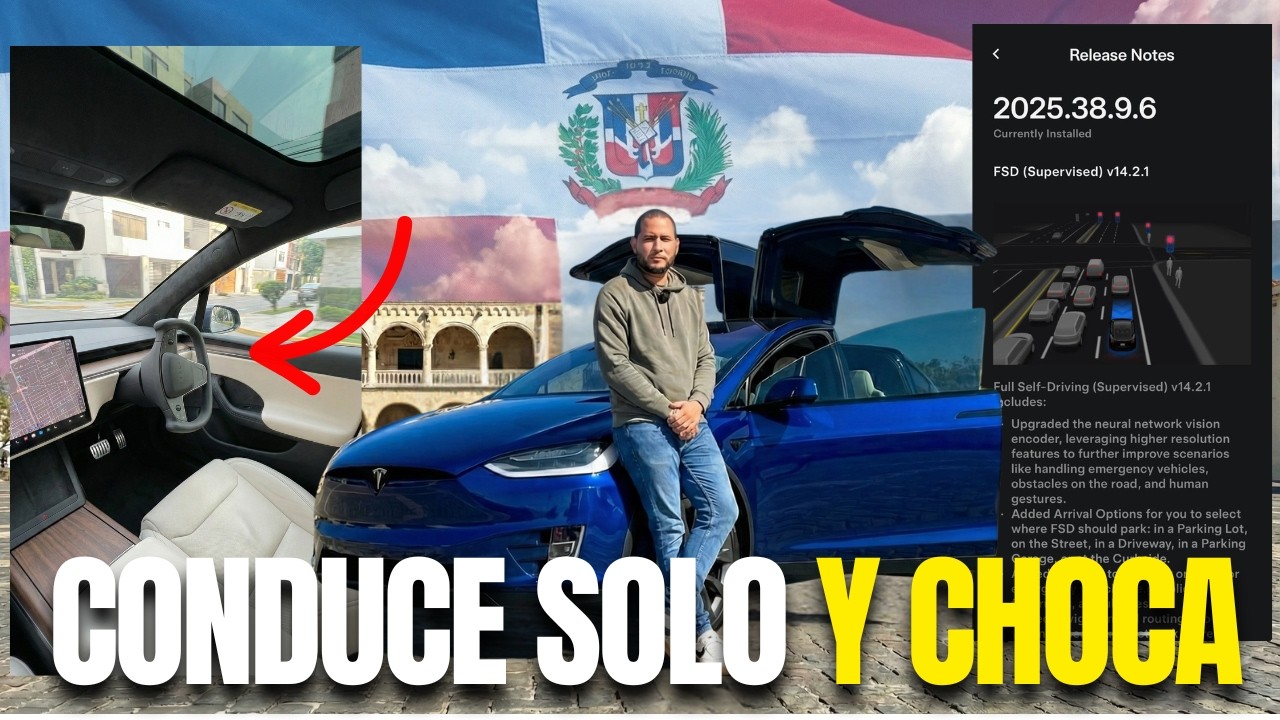 Techlion5's tweet card. POR FIN Llega Full Self Driving A Republica Dominicana! y Sale Mal!