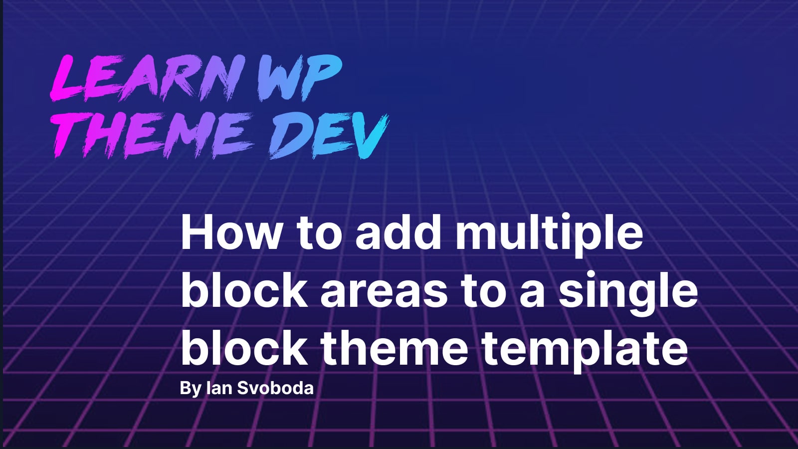 iansvo's tweet card. In this post I'll show you how you can add multiple post-specific block areas to a single template in a block theme. I'll explain when you may want to do this as well as the technical reasons why it...