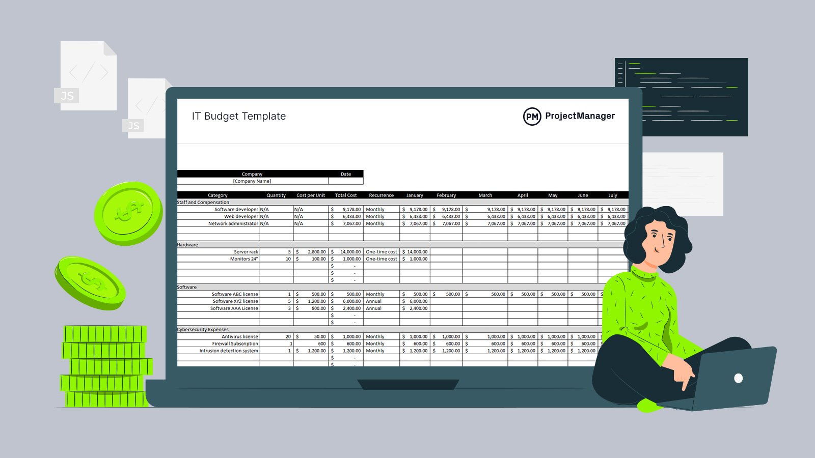 ProjectTips's tweet card. Download this free IT budget template for Excel to plan, track and manage technology expenses across projects and departments.