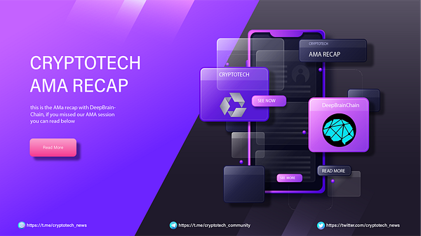 DeepBrainChain's tweet card. Earlier today the DeepbrainChain team joined the CRYPTOTECH Community telegram to connect with the community and answer any question they…