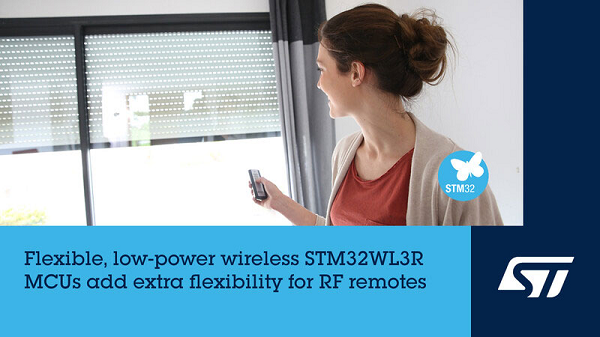 electronics_med's tweet card. STMicroelectronics introduces the STM32WL3R wireless MCU with ultra-low power, multiple wake-up pins, and global sub-GHz support for efficient consumer and home-automation remotes.