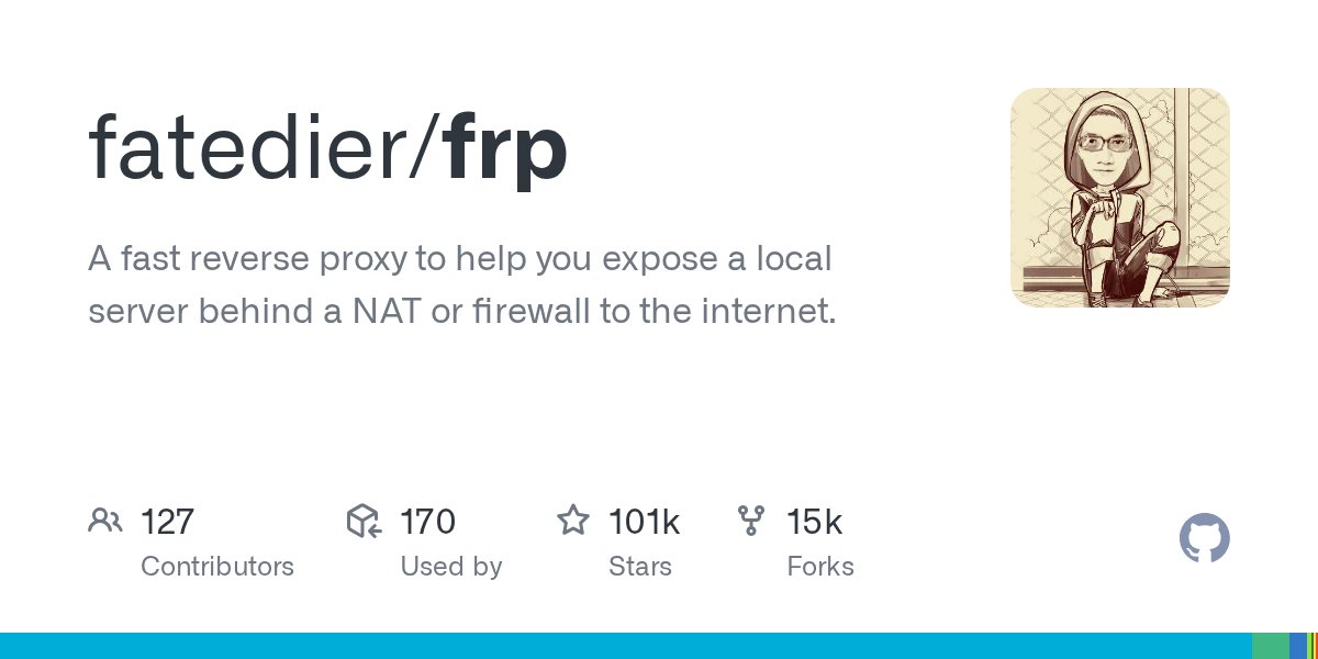 K8sArchitect's tweet card. A fast reverse proxy to help you expose a local server behind a NAT or firewall to the internet. - fatedier/frp