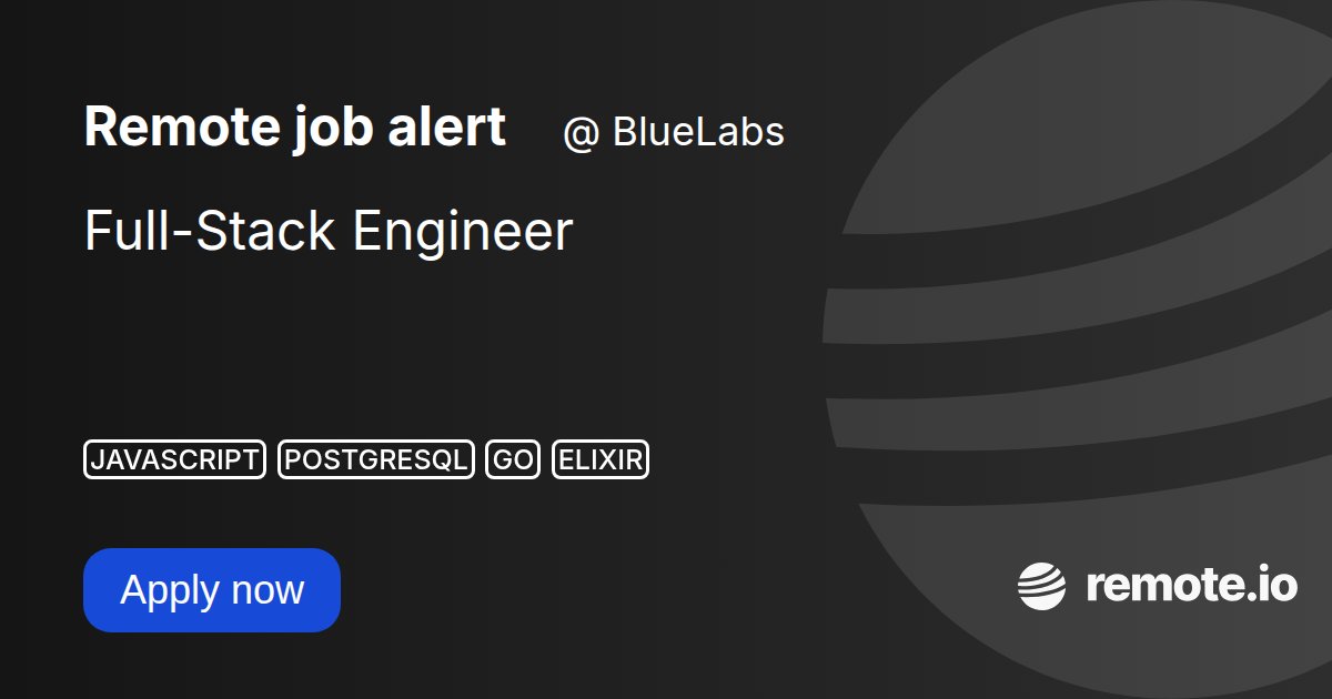 remoteio_jobs's tweet card. At BlueLabs, we build innovative sports betting and casino solutions that power engaging digital experiences for hundreds of thousands of players around the world. Our fully remote team is united by...