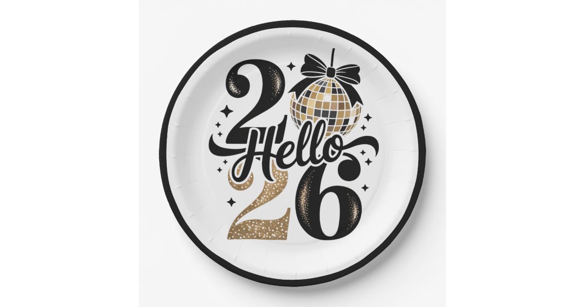 vibesofcolor2's tweet card. A Hello 2026 Happy New Year Paper Party Plate