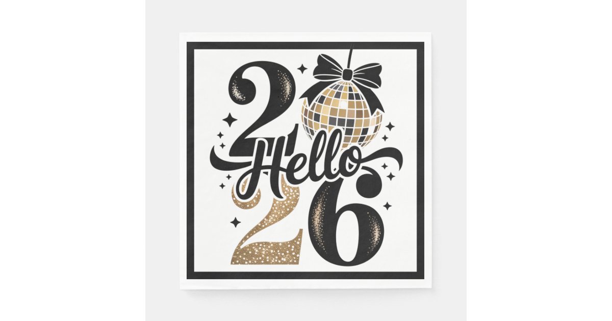 vibesofcolor2's tweet card. A Hello 2026 Happy New Year Party Napkin Design