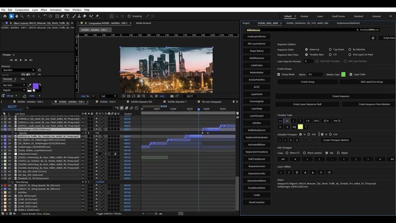 broadcastGEMs's tweet card. Ae EDITOR - the Video Editing Script for After Effects