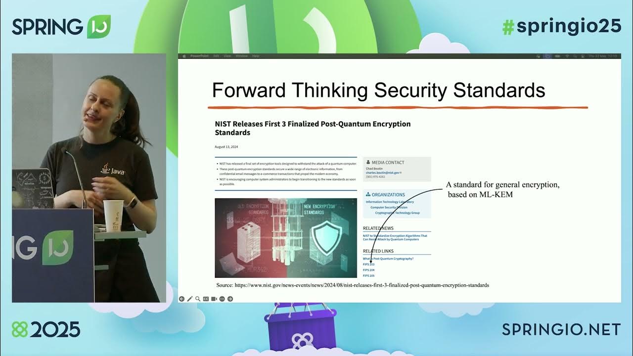 spring_io's tweet card. Secure Java Applications against Quantum Threats by Ana Maria...