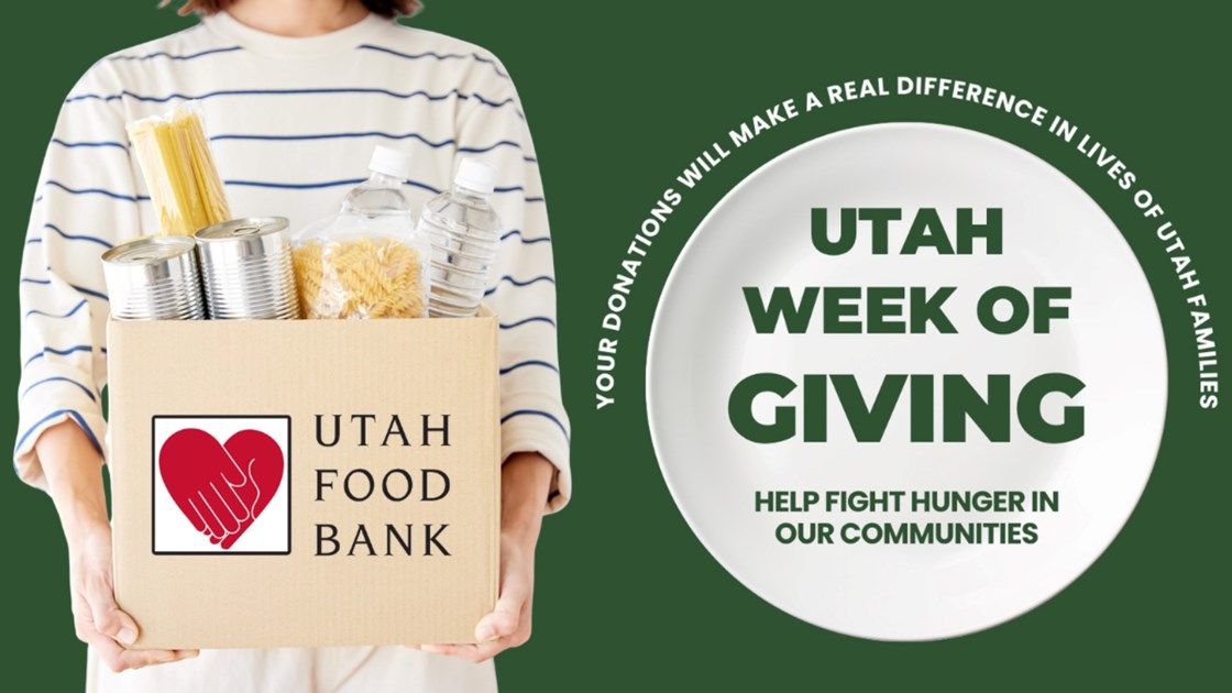 RepKChevrier's tweet card. Help Utah Week of Giving raise money to support Utah Food Bank