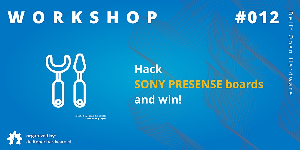 DelftOpenHW's tweet card. Get ready for the ultimate Hackathon with SONY's cutting-edge technology and the limitless possibilities of Open Source Hardware!