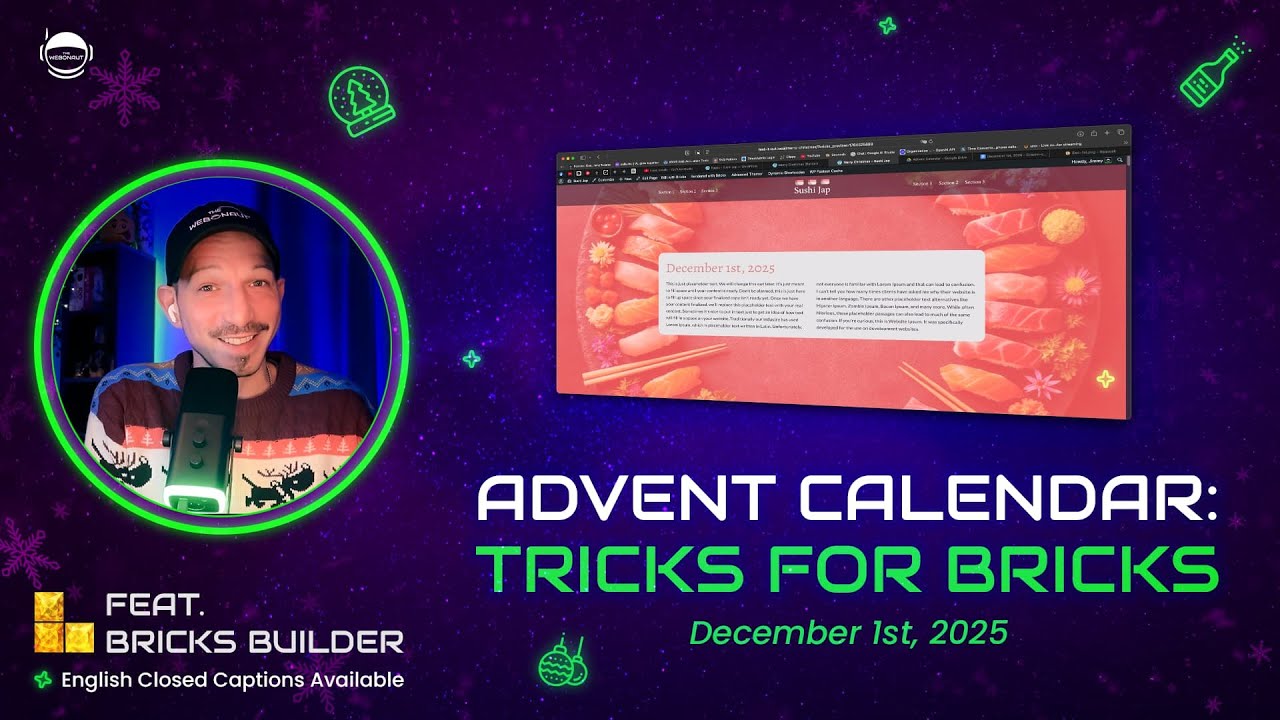 thewebonaut's tweet card. Advent Calendar: Tricks for Bricks Builder - Trick #1: Responsive...