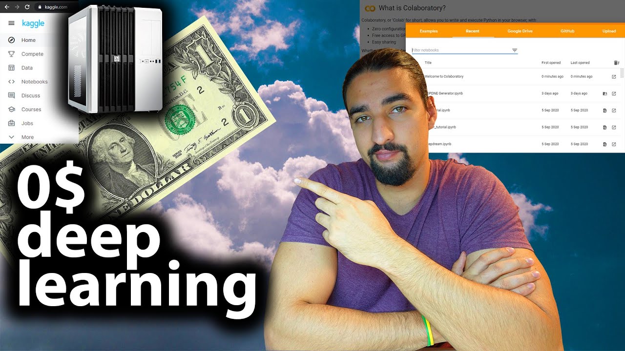 gordic_aleksa's tweet card. Cheapest (0$) Deep Learning Hardware Options | 2021