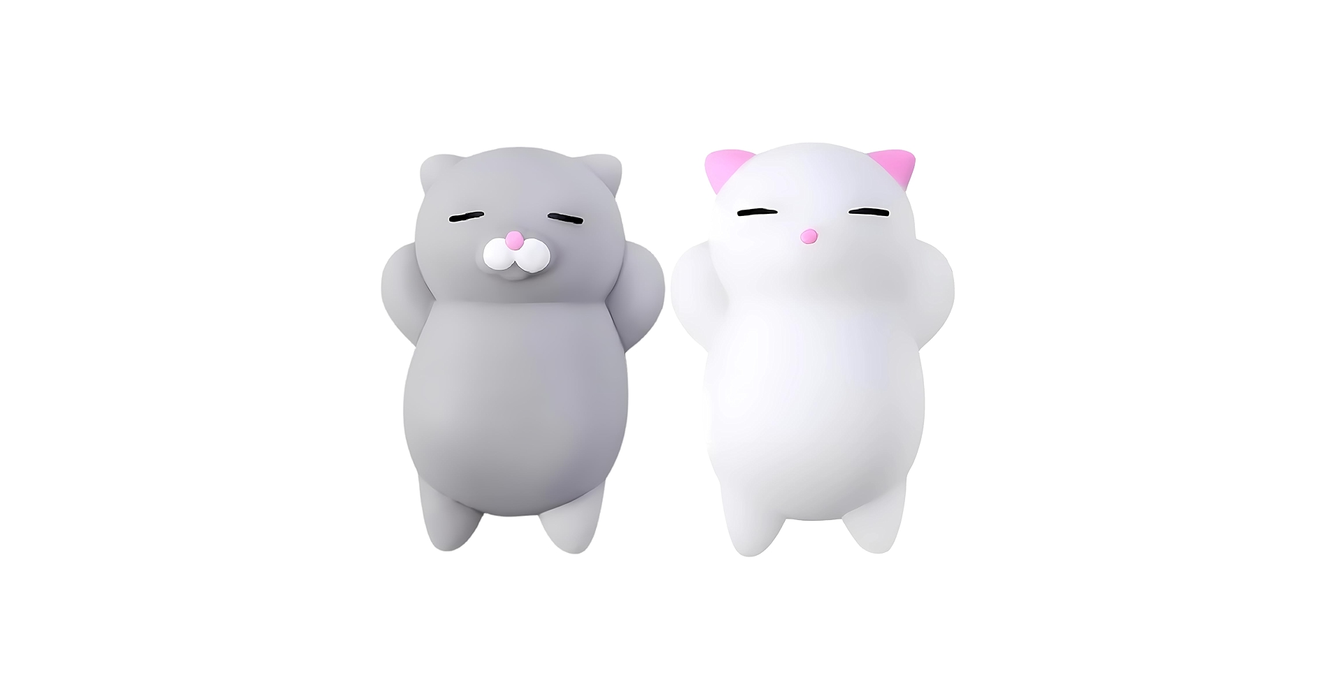 blackfriday's tweet card. Feeling stressed and can't stop fidgeting? The Nutty Toys squishy kitty-cats are here to save you! Our 2 piece kawaii cat set consists of one pink eared white kitten and one light grey kitten, both...