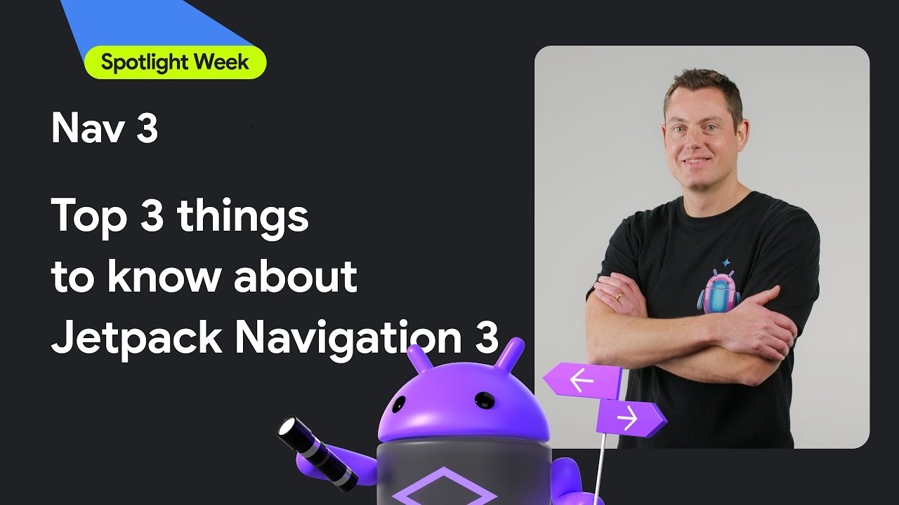 nicolaou_nicos's tweet card. 3 things to know about Jetpack Navigation 3 | Spotlight Week