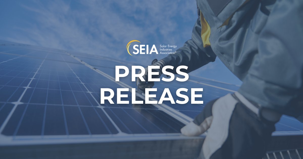 aleccward's tweet card. The Solar Energy Industries Association (SEIA) is leading the transformation to a clean energy economy. Learn more at seia.org