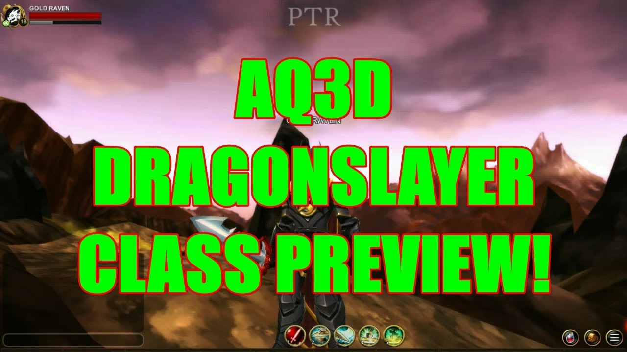 GoldRavenAE's tweet card. AQ3D DragonSlayer Class PREVIEW! AdventureQuest 3D