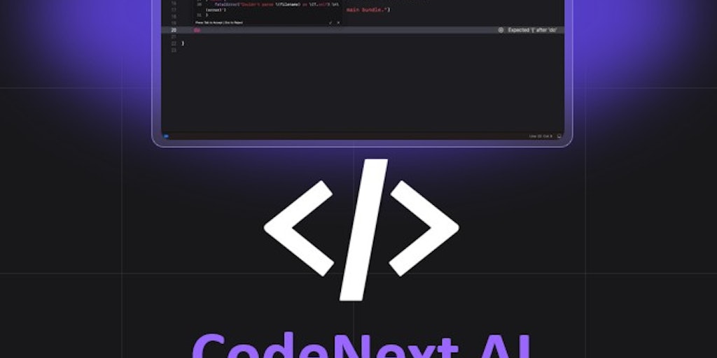 CodeNextAI's tweet card. CodeNext.ai, an AI-powered Xcode assistant that transforms coding. Get real-time autocompletion, agentic chat, terminal command execution, and support for top LLMs like OpenAI, Claude, Mistral, and...