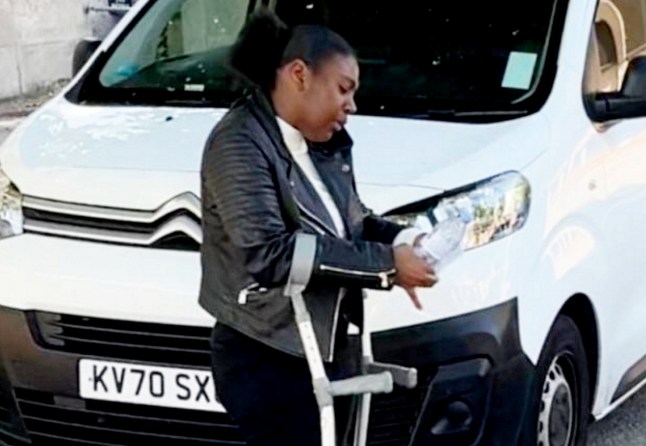 jrespoir6's tweet card. Is she a rebel defying gravity, or a victim of a bewilderingly broken system—and why does it matter which way the escalator was moving?