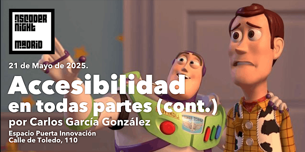 nscoder_mad's tweet card. El próximo 21 de Mayo nos juntaremos para hablar sobre accesibilidad en el desarrollo de aplicaciones iOS. Acércate!!