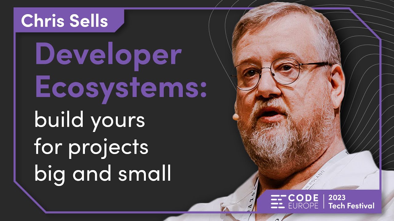 code_europe's tweet card. Chris Sells (Meta) "Developer Ecosystems: build yours for projects...