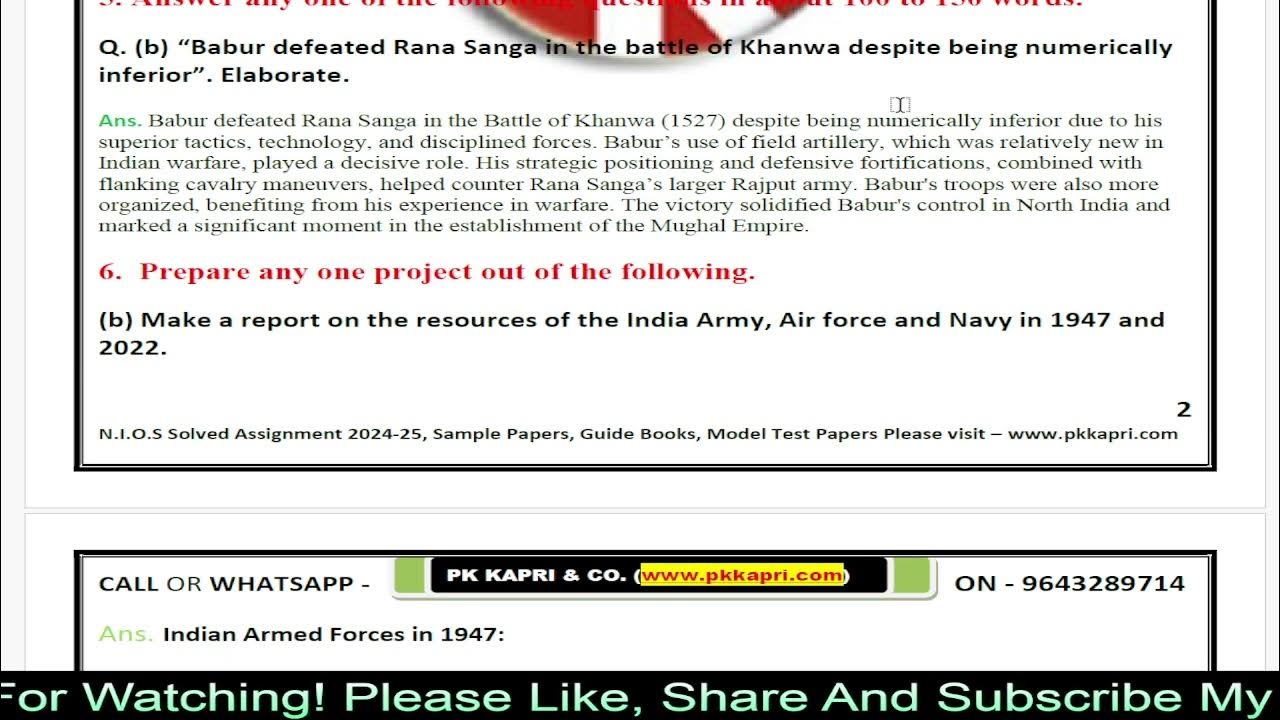 pkkapriandco's tweet card. Nios Military History 375 Solved Assignment 2025 | NIOS TMA Answer...