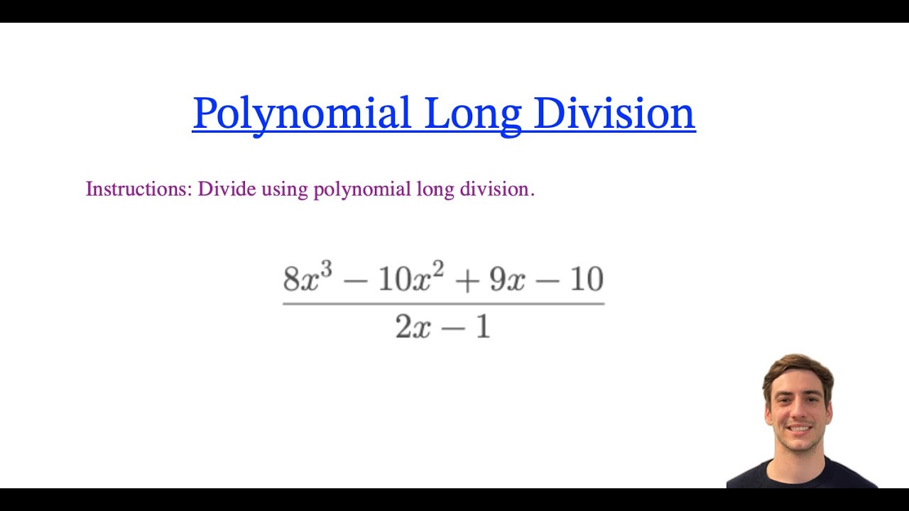 TheMathGoat's tweet card. Math Algebra: Polynomial Long Division With No Place Holders (Long...