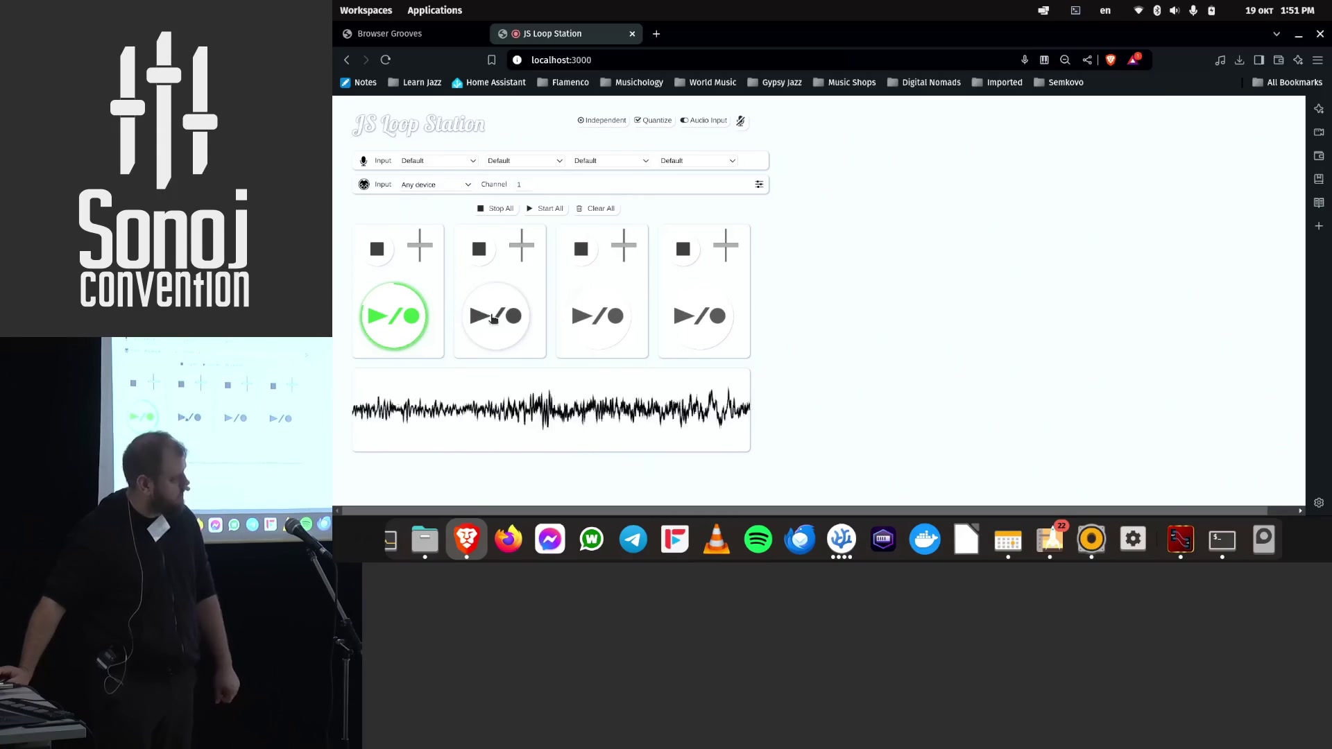 alex_milanov_'s tweet card. Groovebox, Looper & Sampler in the browser