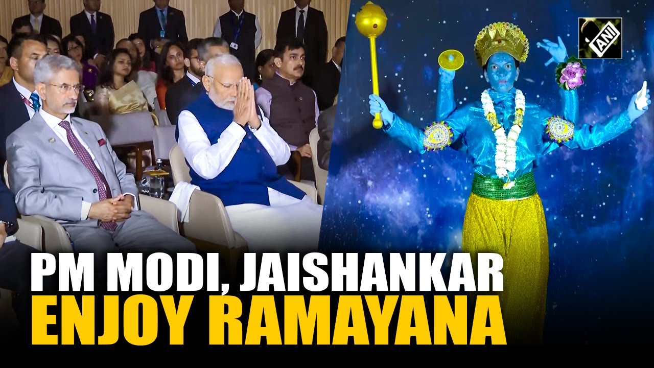 TriptiShukla_'s tweet card. PM Modi and EAM Jaishankar attend Ramayana performance by Brazilian...