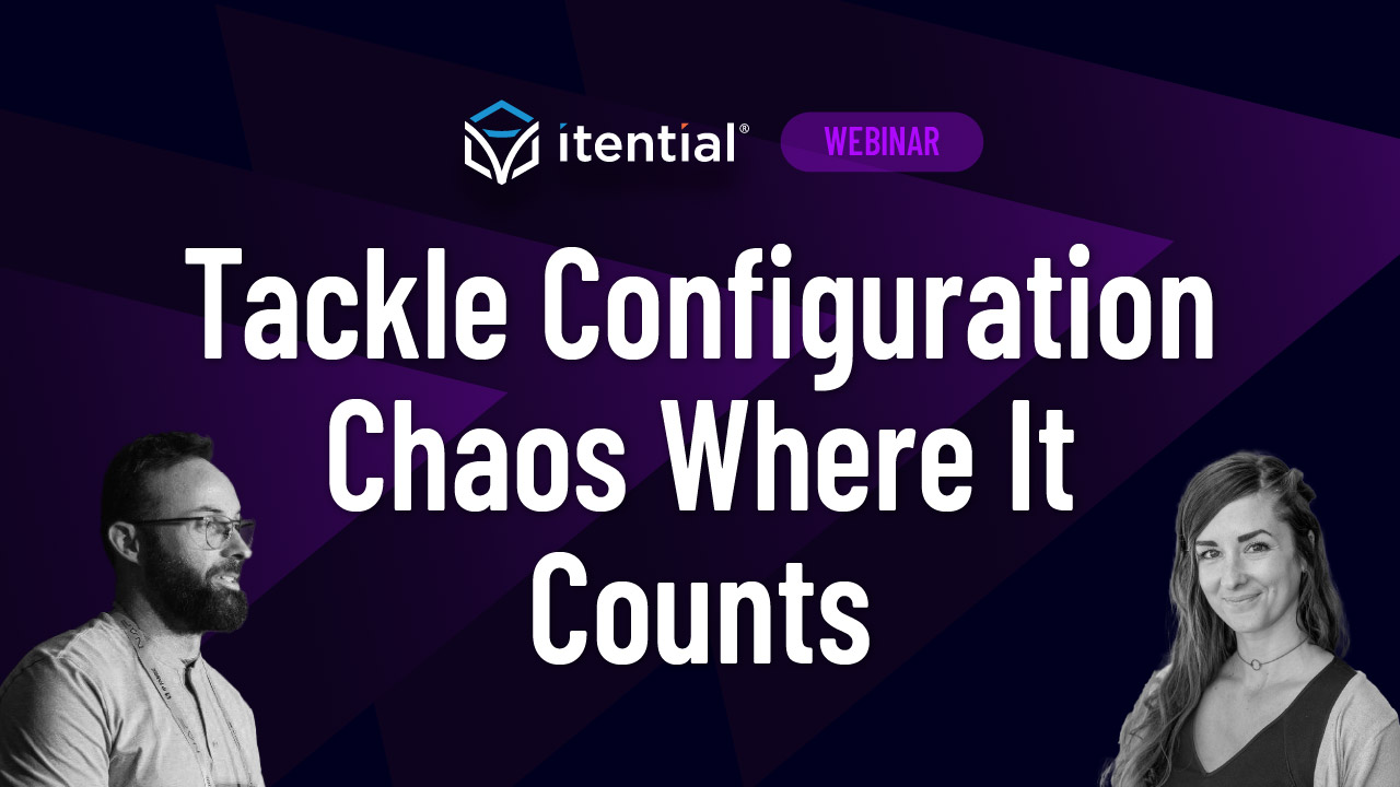 Itential's tweet card. Automation at Scale: Tackle Configuration Chaos Where It Counts