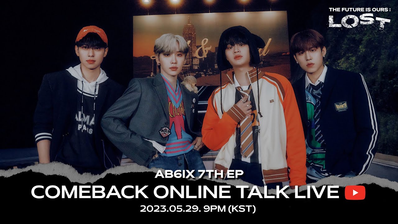 AB6IX's tweet card. AB6IX 7TH EP 'THE FUTURE IS OURS : LOST' COMEBACK ONLINE TALK LIVE