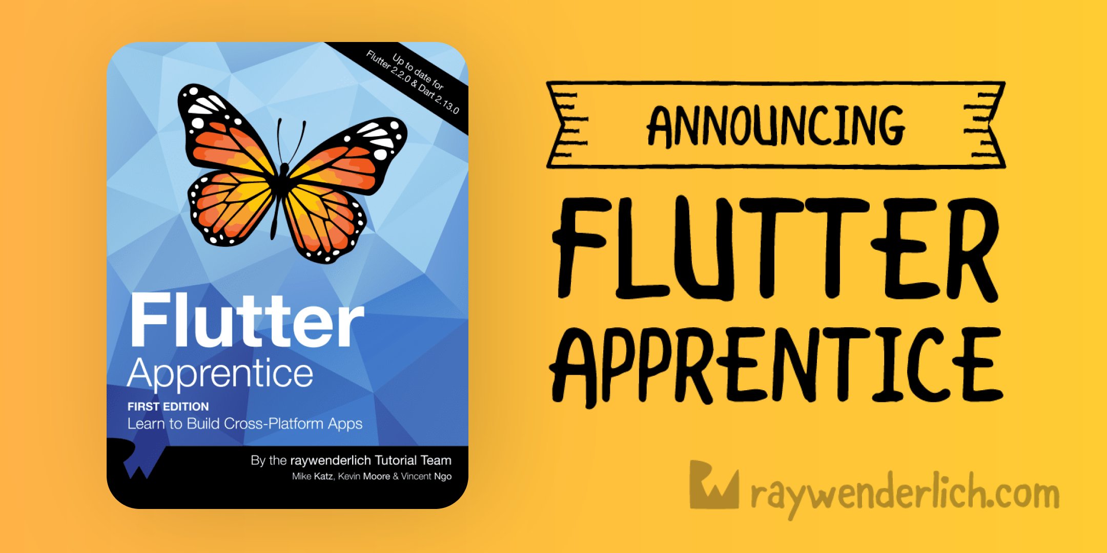 timsneath's tweet card. Everything you need to get started with Flutter—Widgets, UI, Navigation, Networking, Persistence, State Management, and Deployment. You name it. Our new Flutter Apprentice book has it!