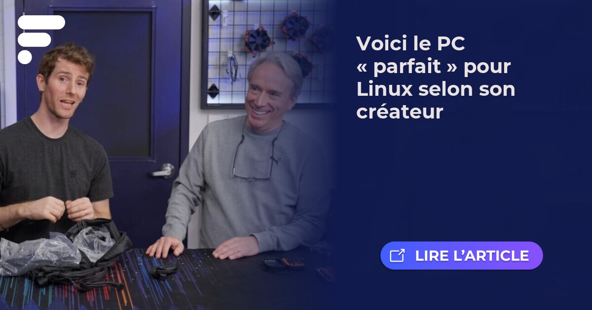 Frandroid's tweet card. Voici le PC « parfait » pour Linux selon son créateur