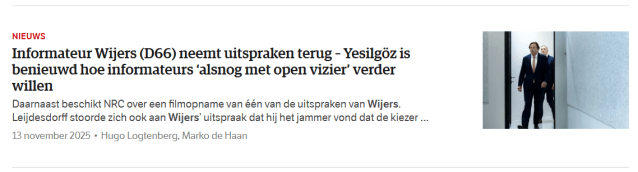 JDSnel's tweet card. [Maandag 17 november 2025] Al jaren wordt er gesproken over een cultuuromslag die de Nederlandse politiek zou behoeven. Het ziet er naar uit dat Rob Jetten en Henri Bontenbal bezig zijn die te volt…